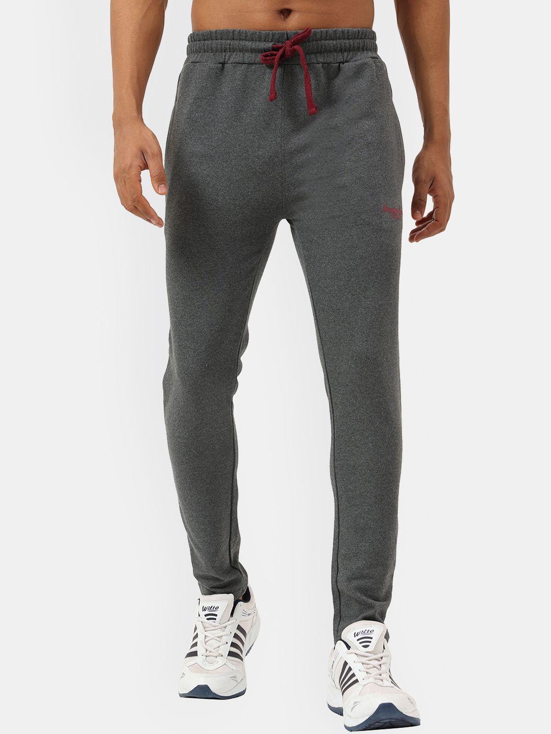 masculino latino plus men charcoal solid cotton track pants