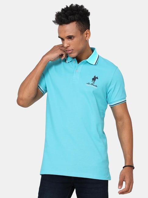 masculino latino turquoise regular fit polo t-shirt