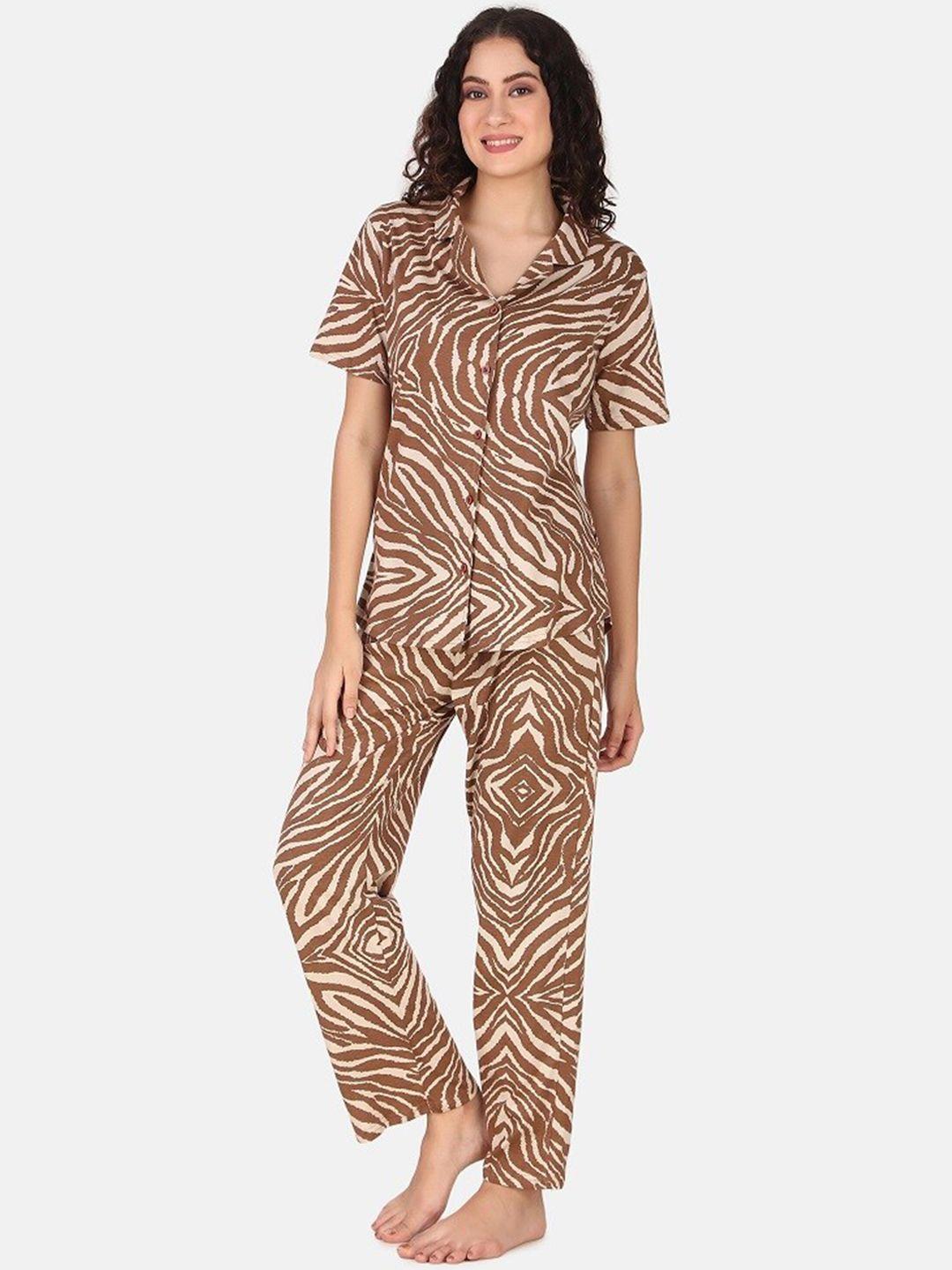 masha abstract printed night suit