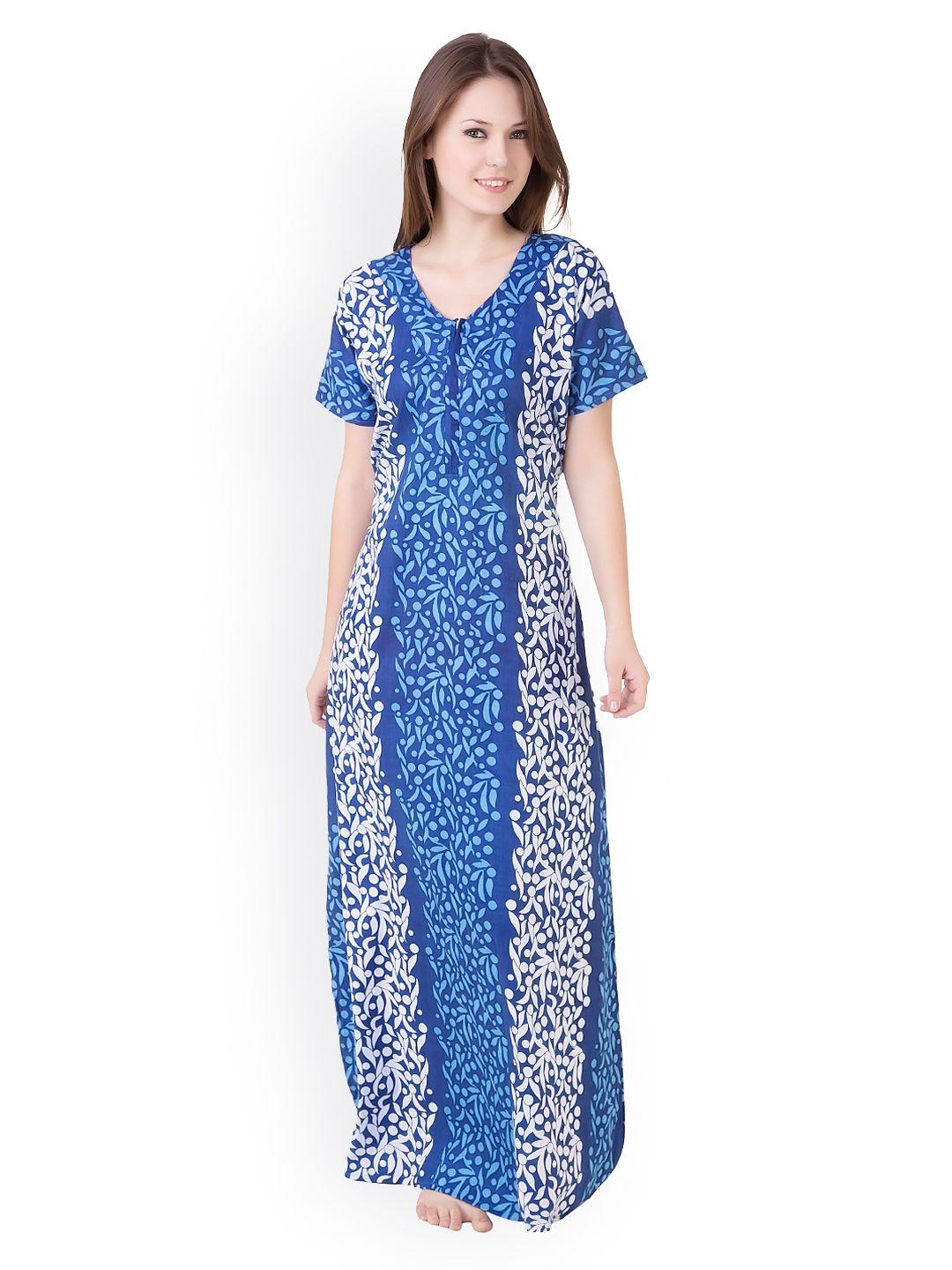 masha blue printed maxi nightdress nt48-167