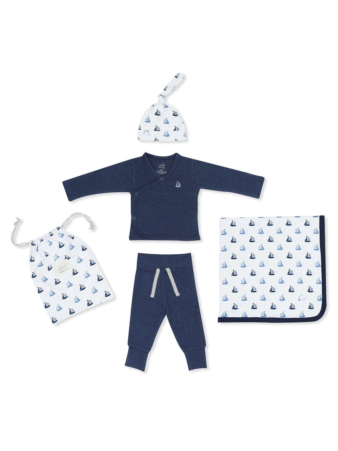 masilo boys blue & white top organic cotton clothing set