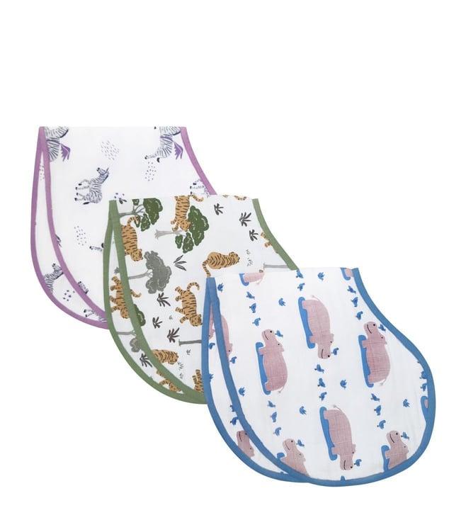 masilo safari organic muslin burp cloth & bib (pack of 3)