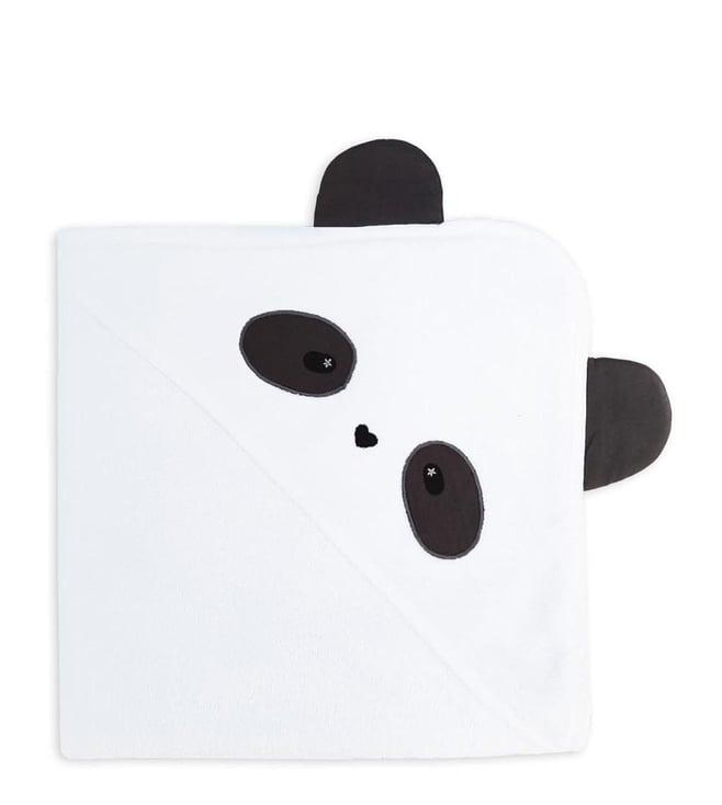 masilo white hooded towel - panda (big kid - 42 x 42 inches)