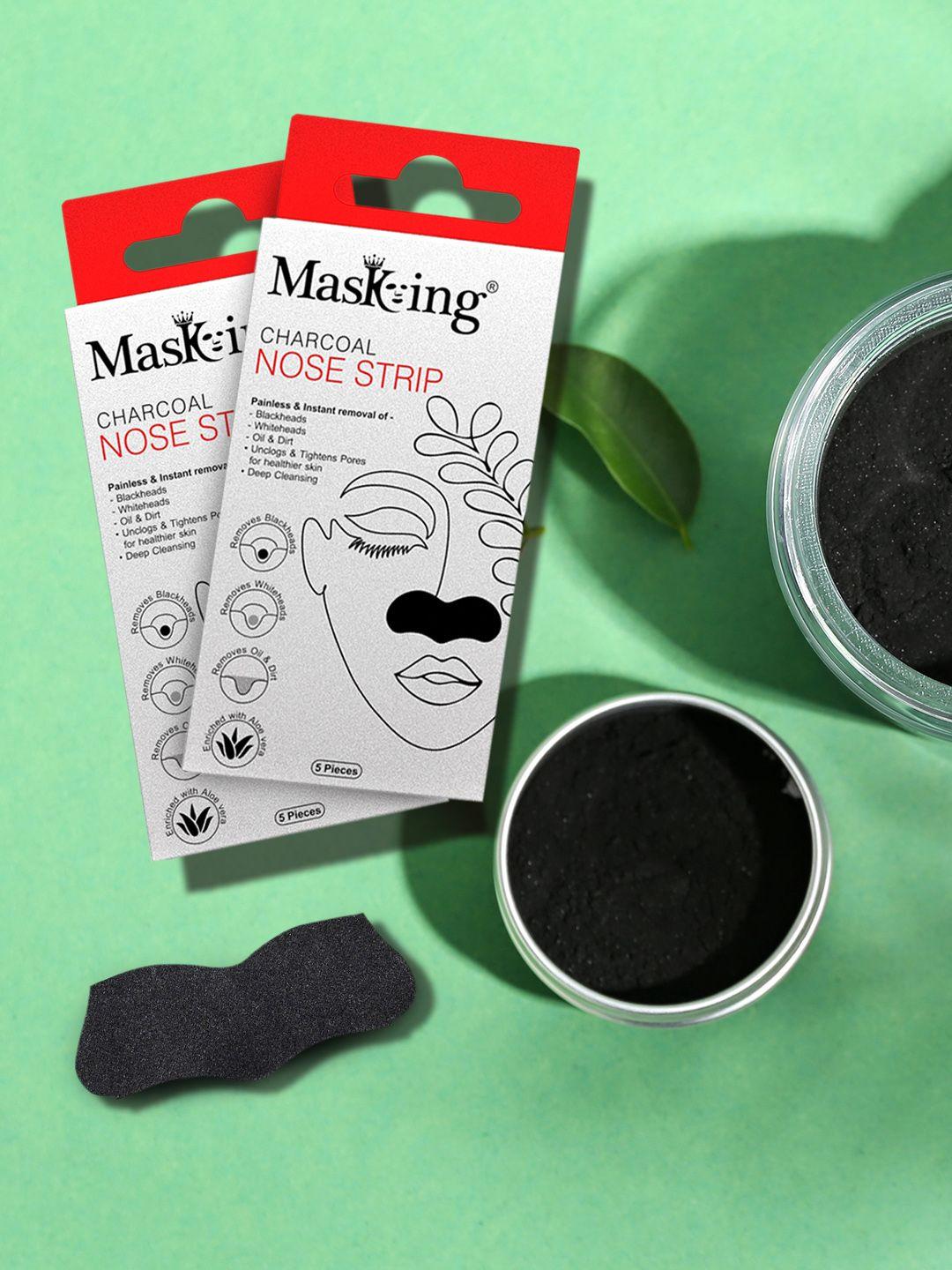 masking set of 2 black charcoal nose stripes