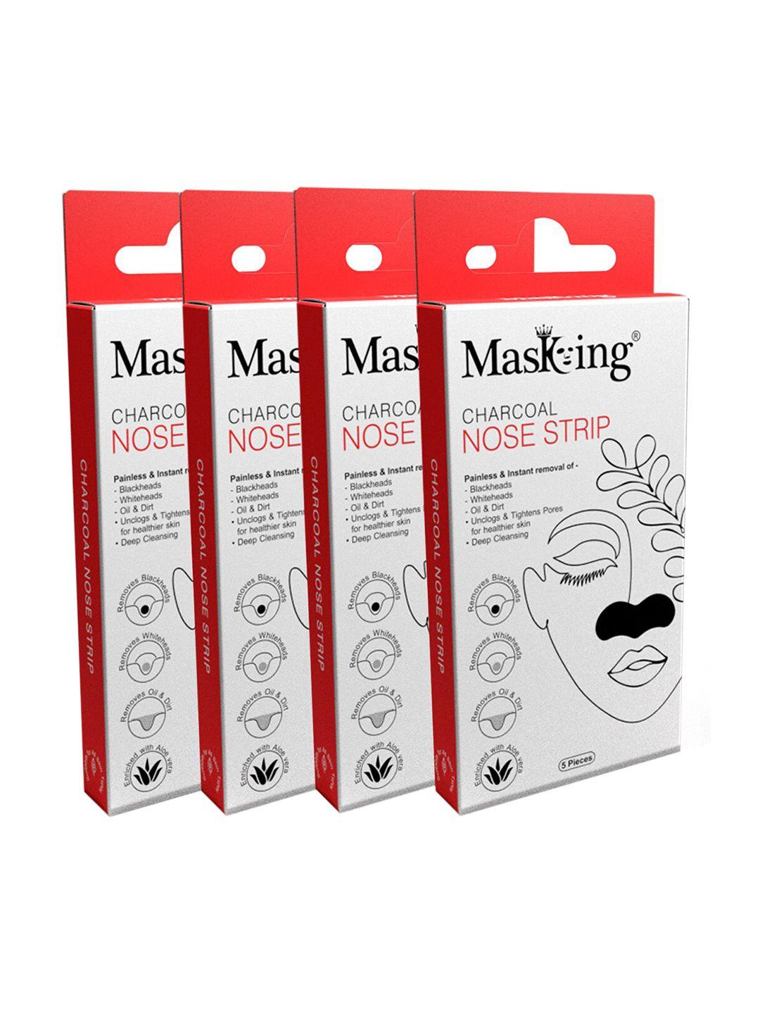 masking set of 4 charcoal nose stripes for blackheads removal - 5 pc per pack