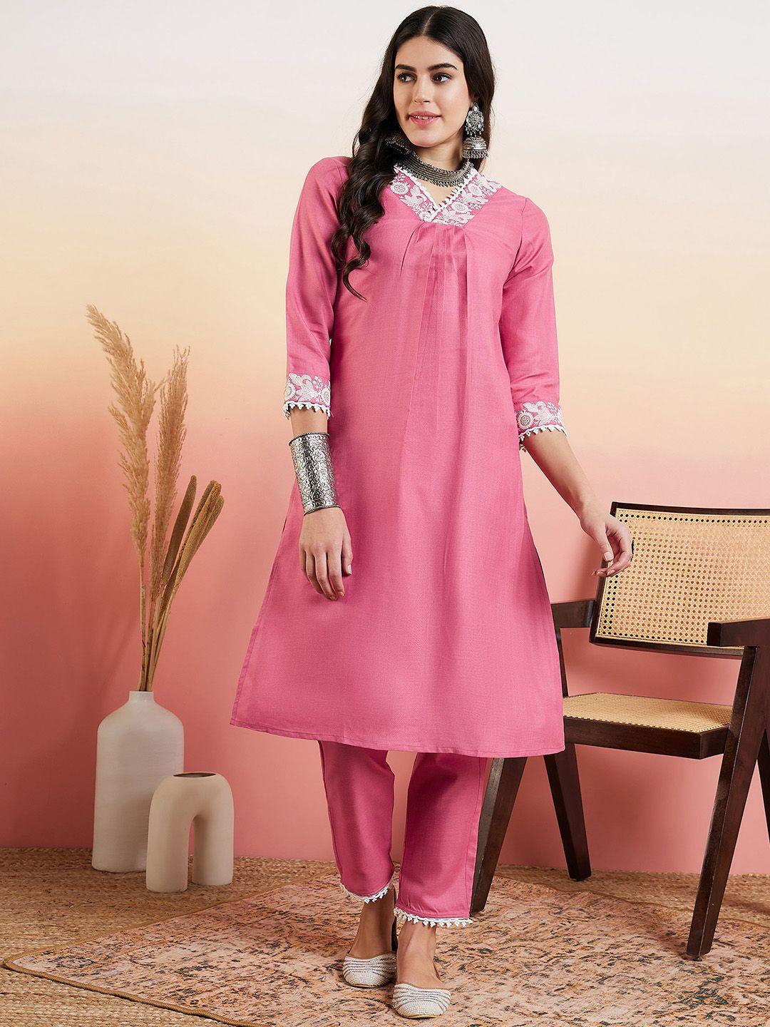 masstani by inddus embroidered thread work kurta with trousers