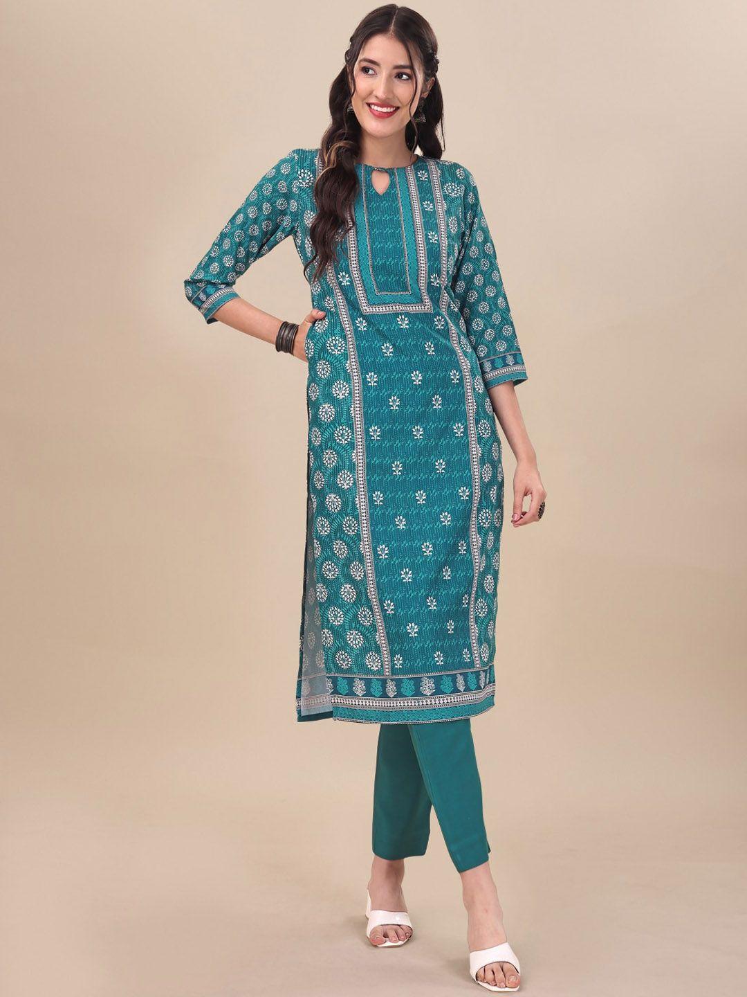 masstani by inddus ethnic motifs printed straight pure cotton kurta with trousers