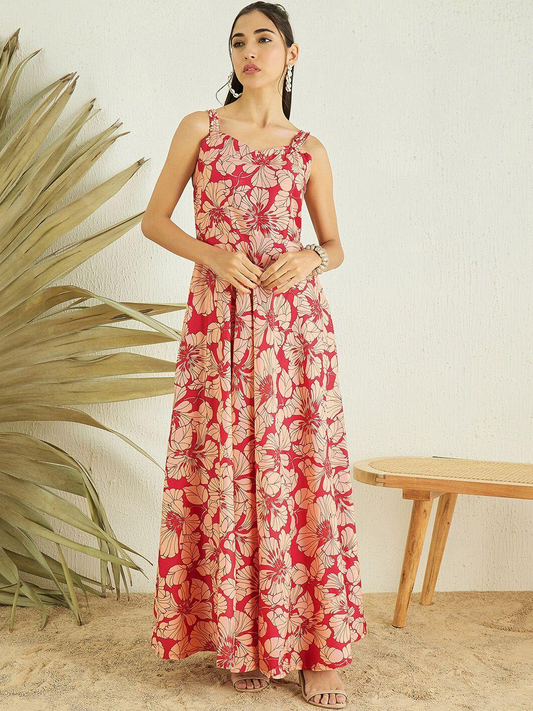 masstani by inddus floral printed maxi ethnic dress