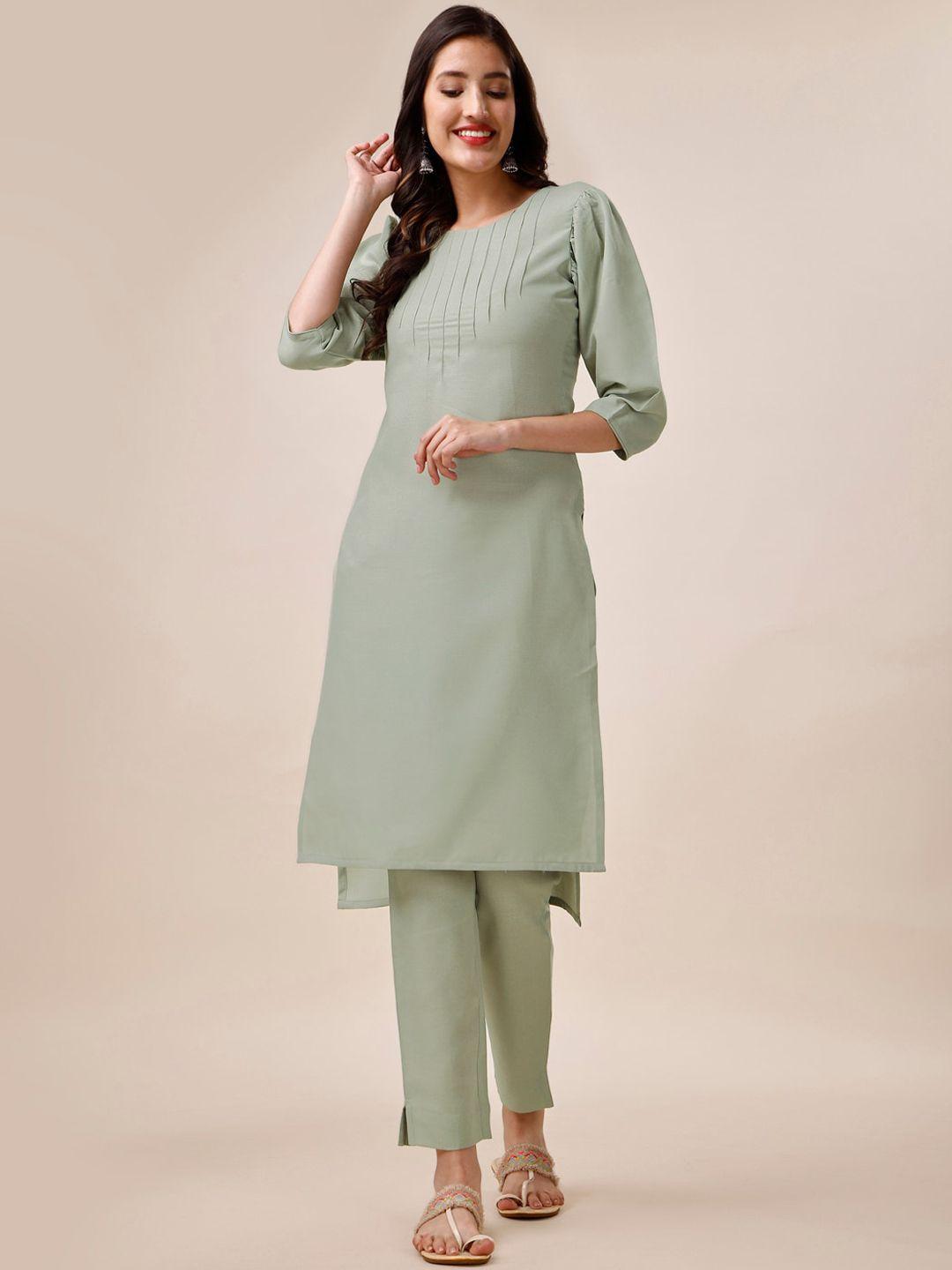 masstani by inddus puff sleeve straight kurta with trousers