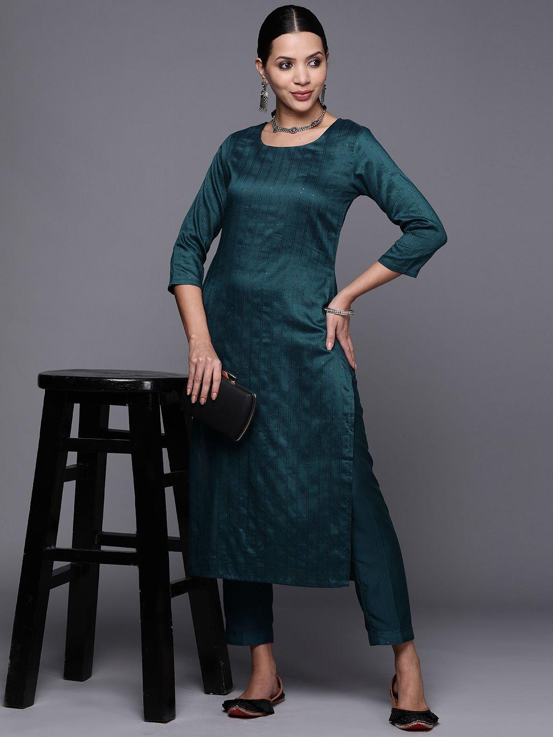 masstani by inddus women embroidered sequinned kurta with trousers