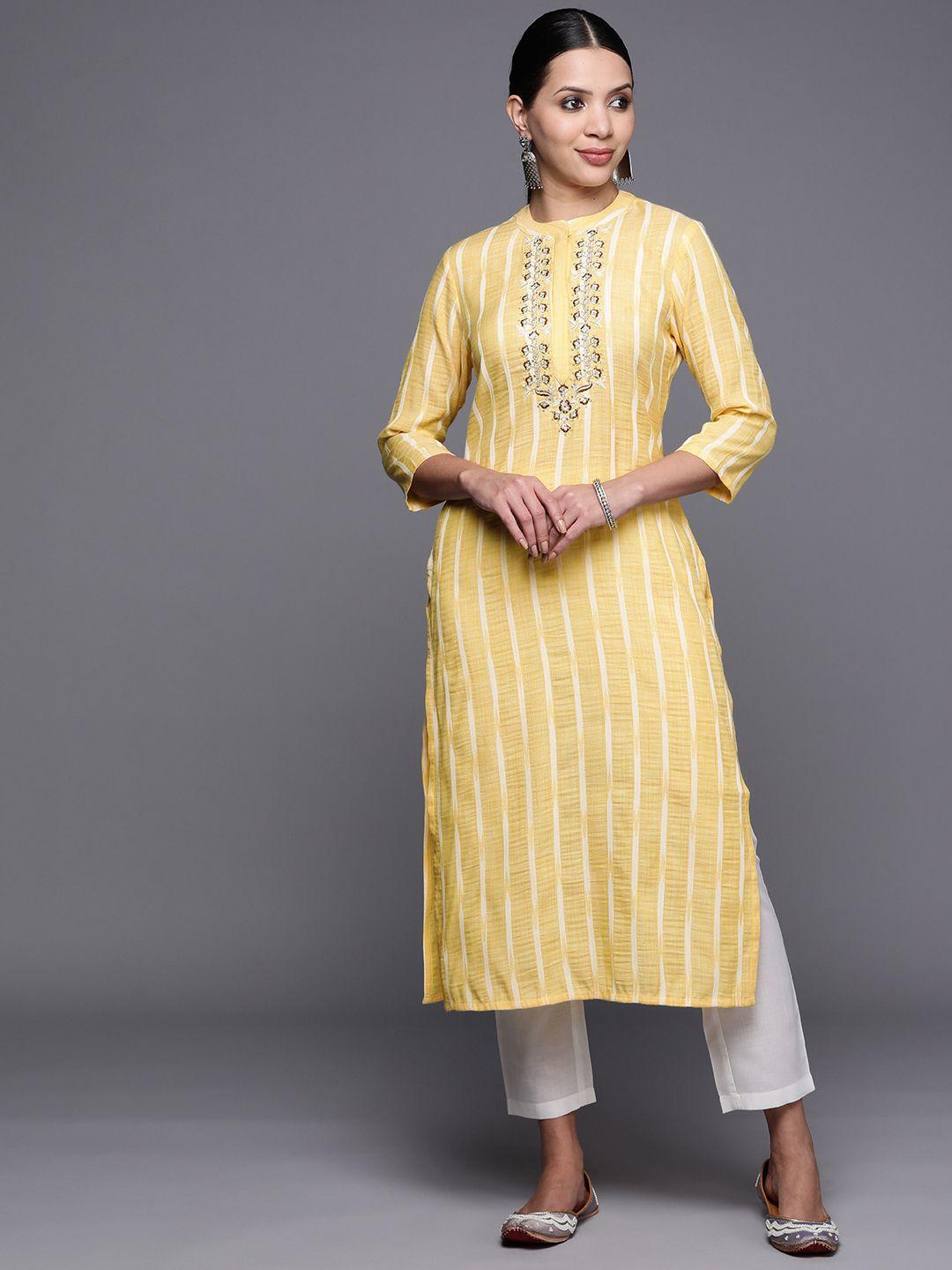 masstani by inddus women yoke design thread work kurta with trousers