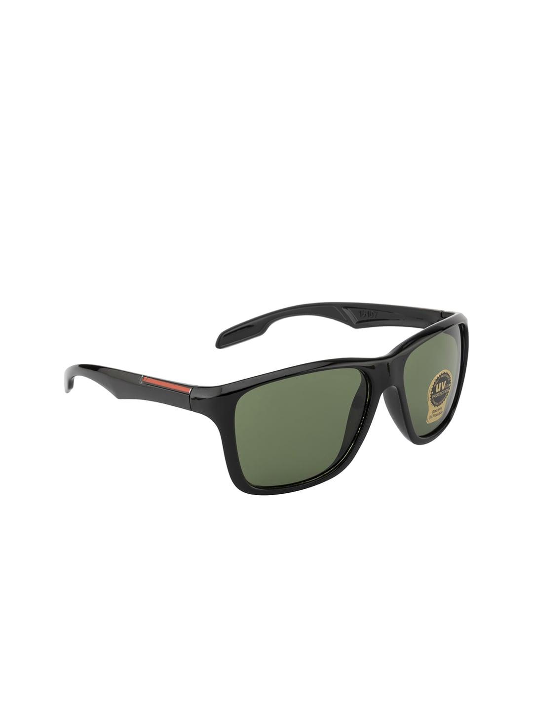 mast & harbour green lens & black sports sunglasses with uv protected lens-mh-m22375