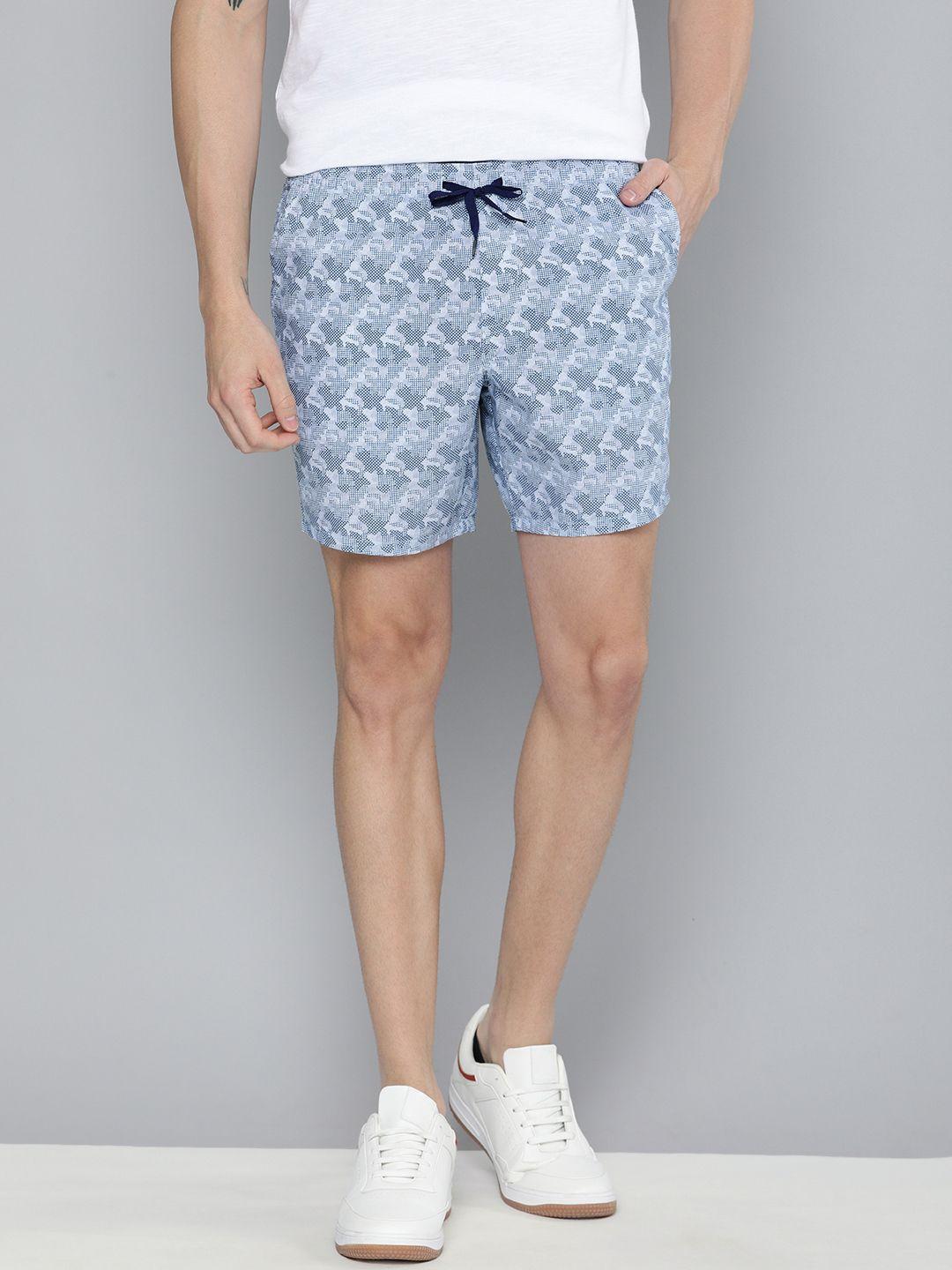 mast & harbour men blue printed regular fit shorts