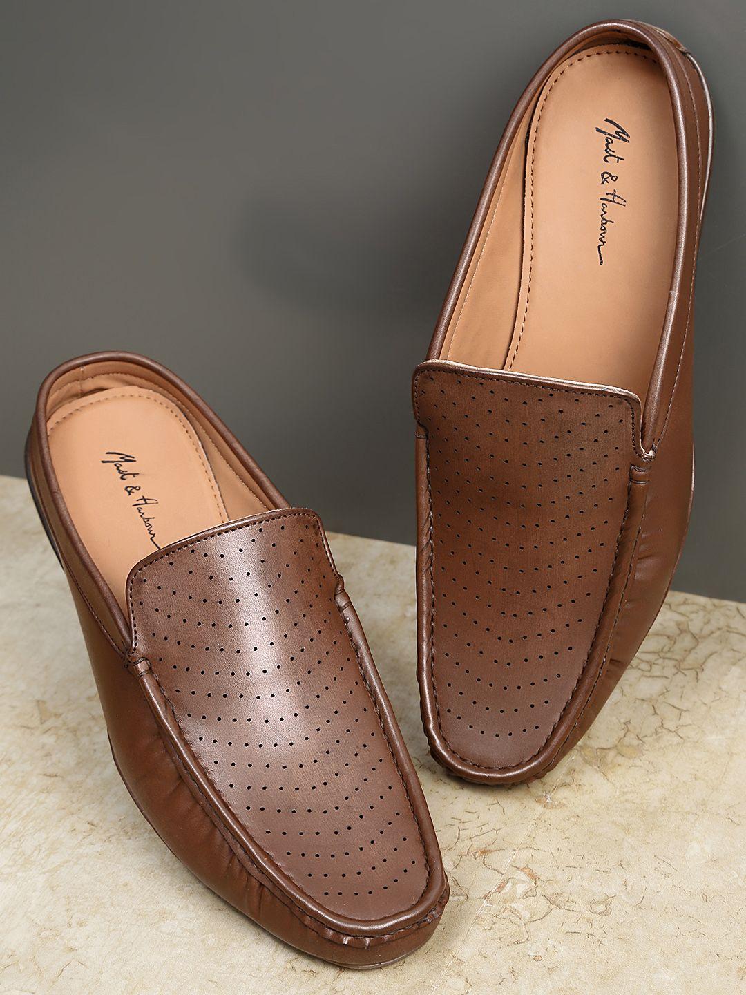 mast & harbour men brown perforated loafers