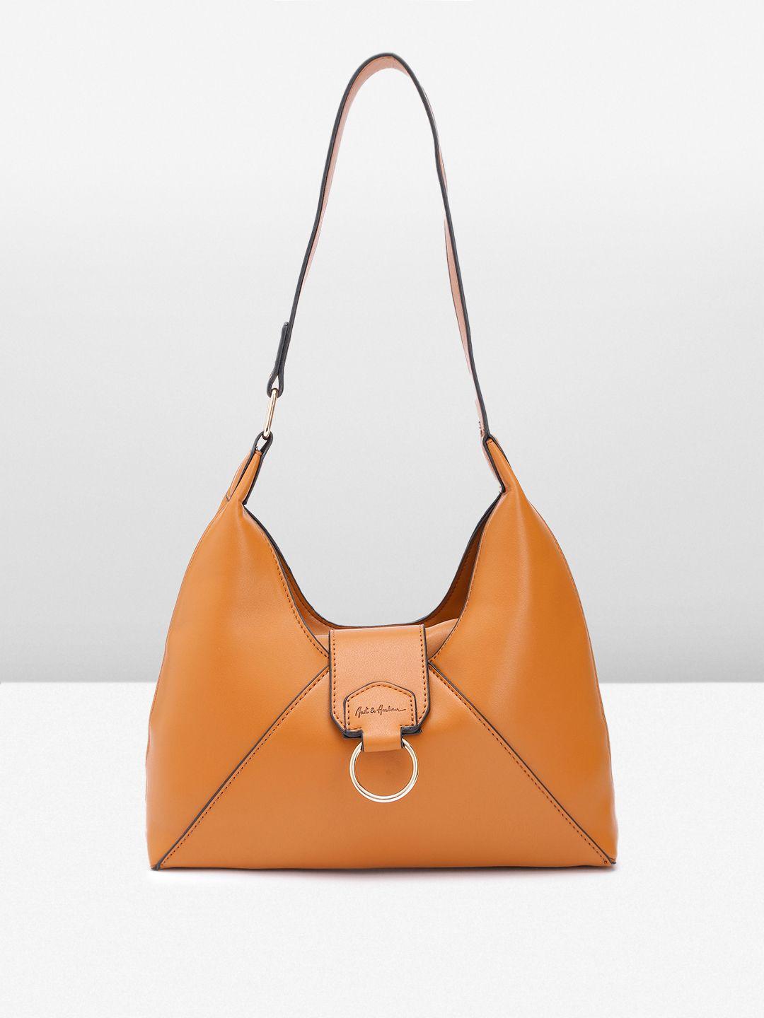 mast & harbour solid pu structured hobo bag with flap detail