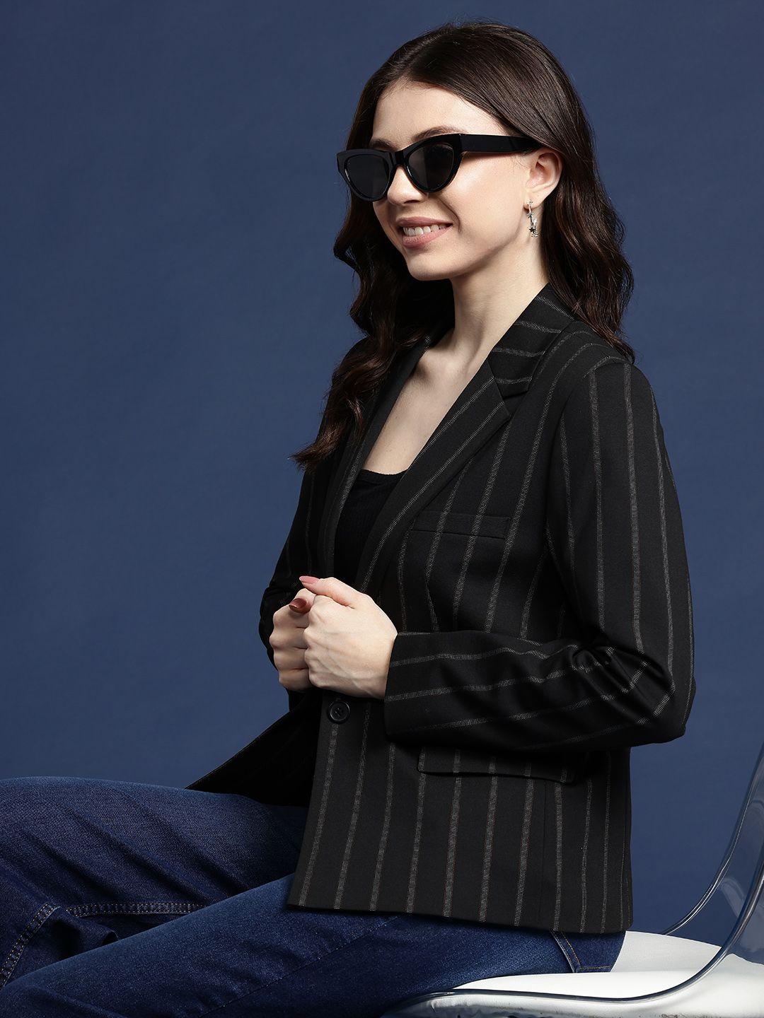 mast & harbour striped single-breasted blazer