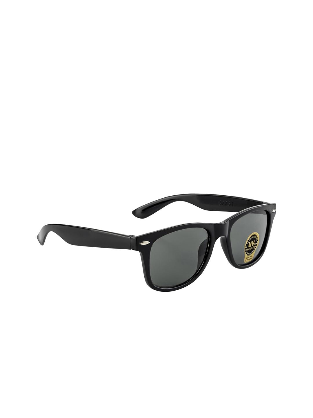 mast & harbour unisex black lens & black wayfarer sunglasses with uv protected lens