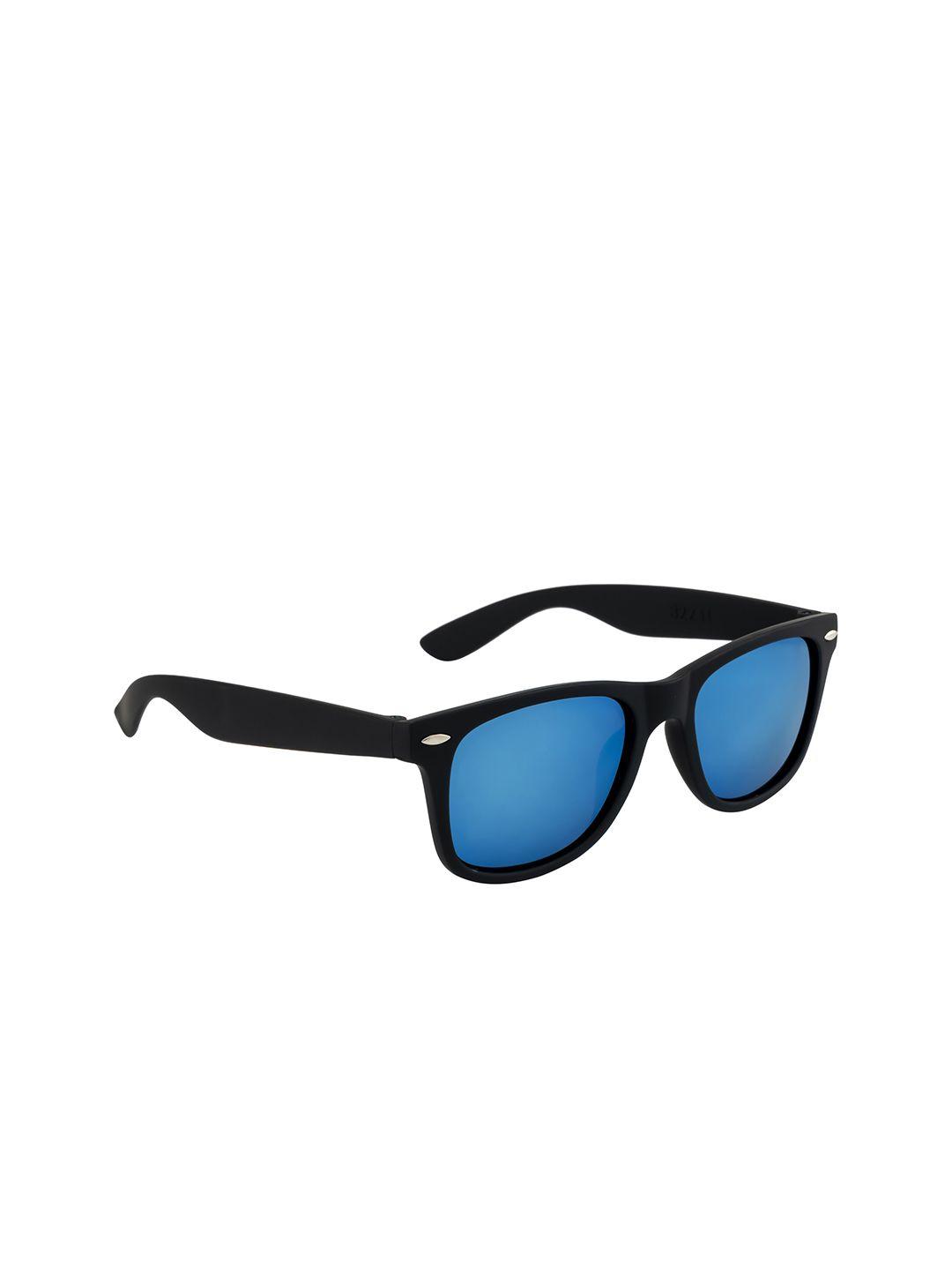 mast & harbour unisex blue lens & black square sunglasses mh-m22123-blue mirror
