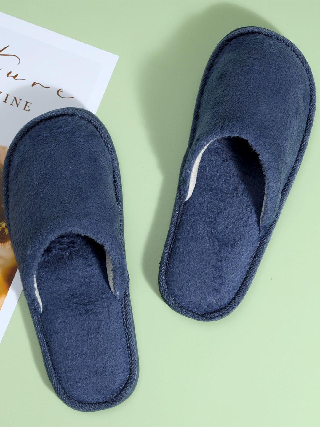 mast & harbour unisex blue round toe slippers