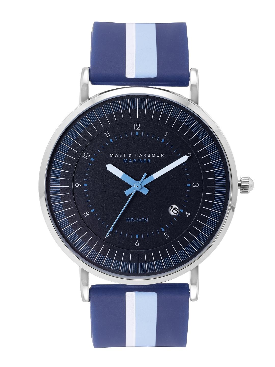 mast & harbour unisex blue& white analogue watch mfb-pn-sm-1901