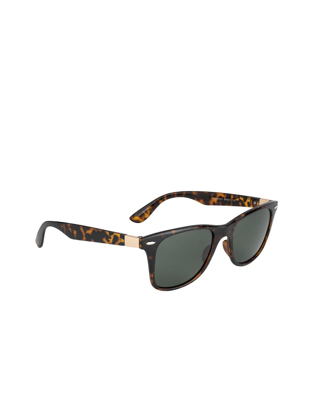 mast & harbour unisex green lens & brown wayfarer sunglasses with polarised and uv protected lens