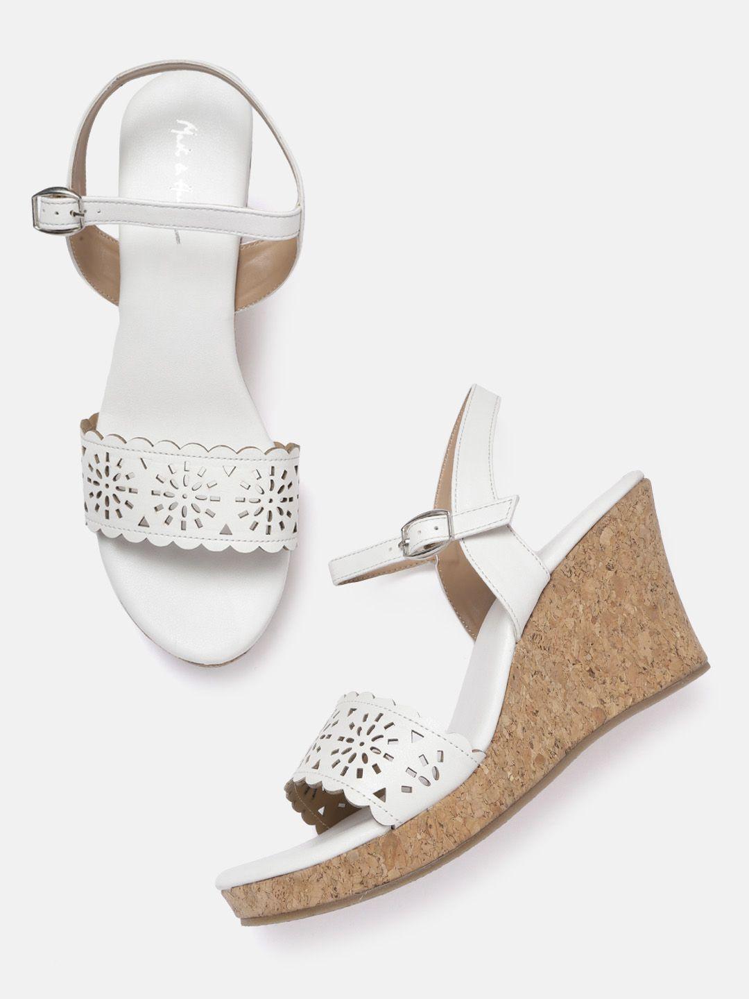 mast & harbour white solid wedges with laser cut detail