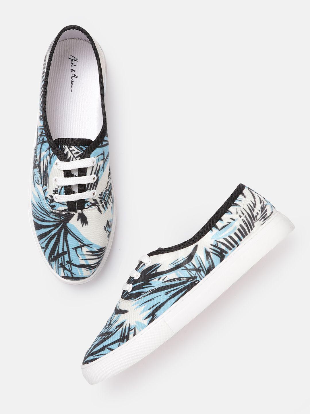mast & harbour women cream-coloured abstract print sneakers