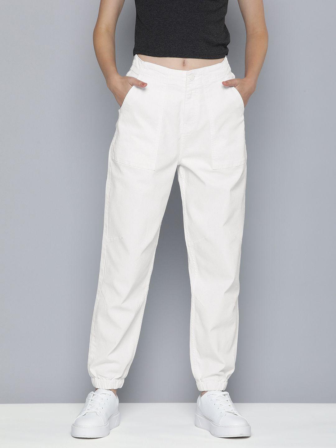 mast & harbour women high-rise stretchable  joggers