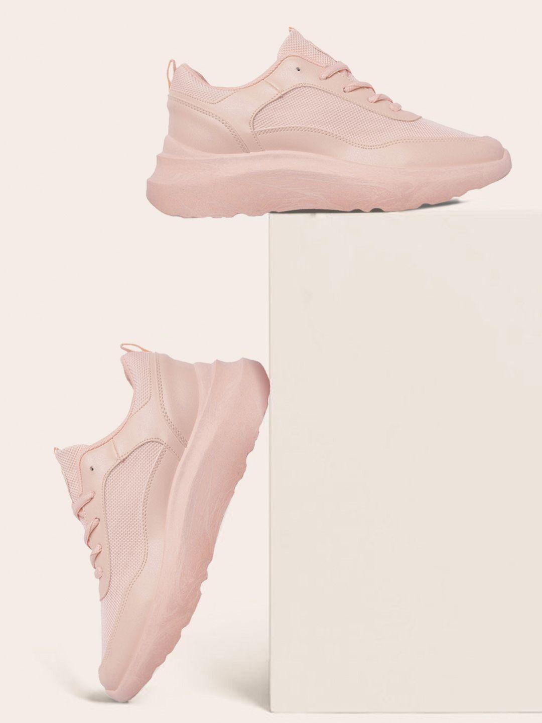 mast & harbour women pink woven design sneakers