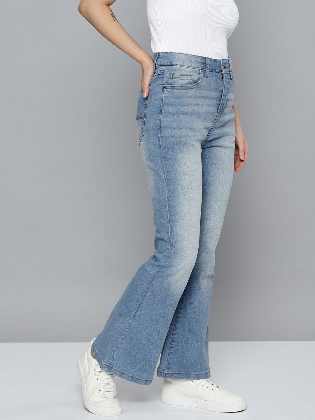 mast-&-harbour-women-super-flared-heavy-fade-stretchable-jeans