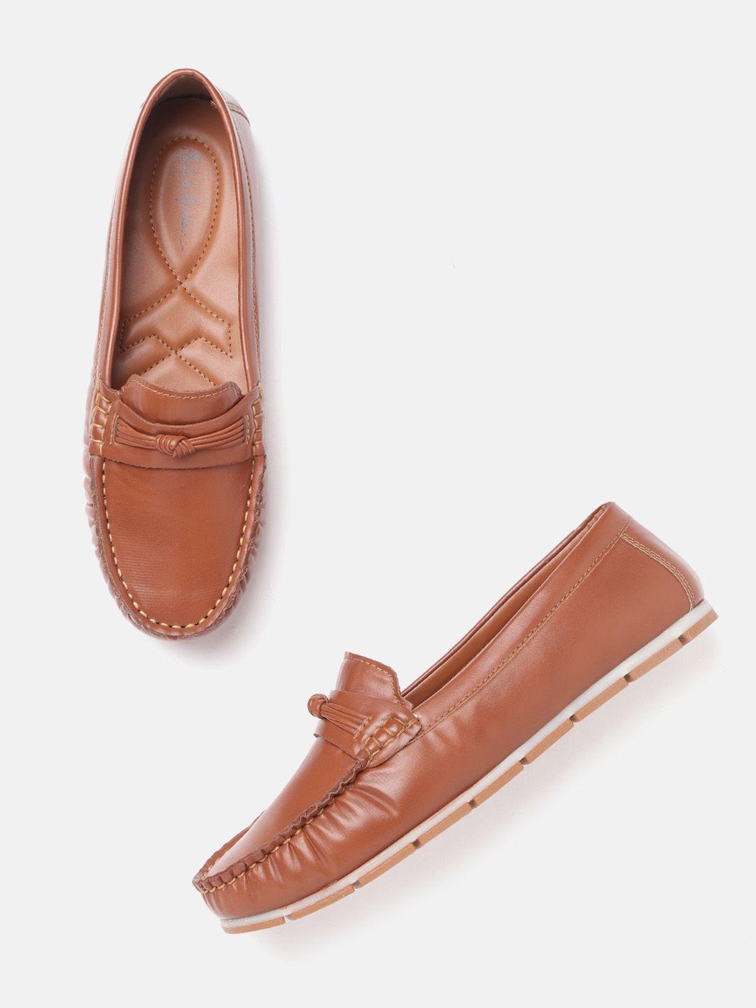 mast & harbour women tan brown solid loafers