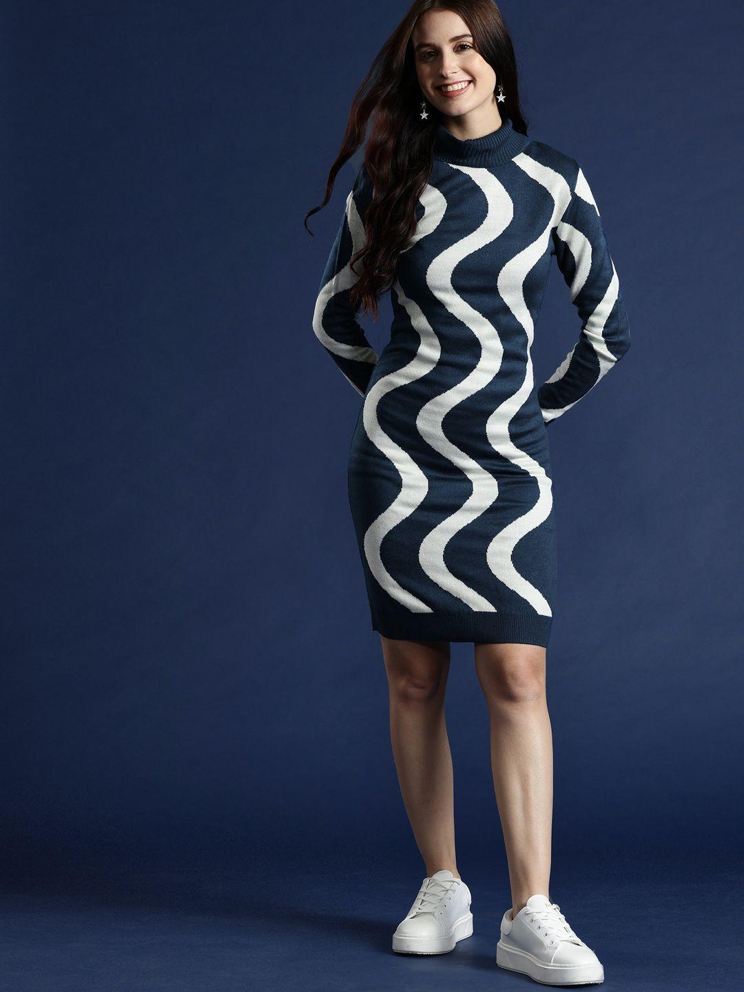 mast & harbour abstract printed acrylic sweater dress