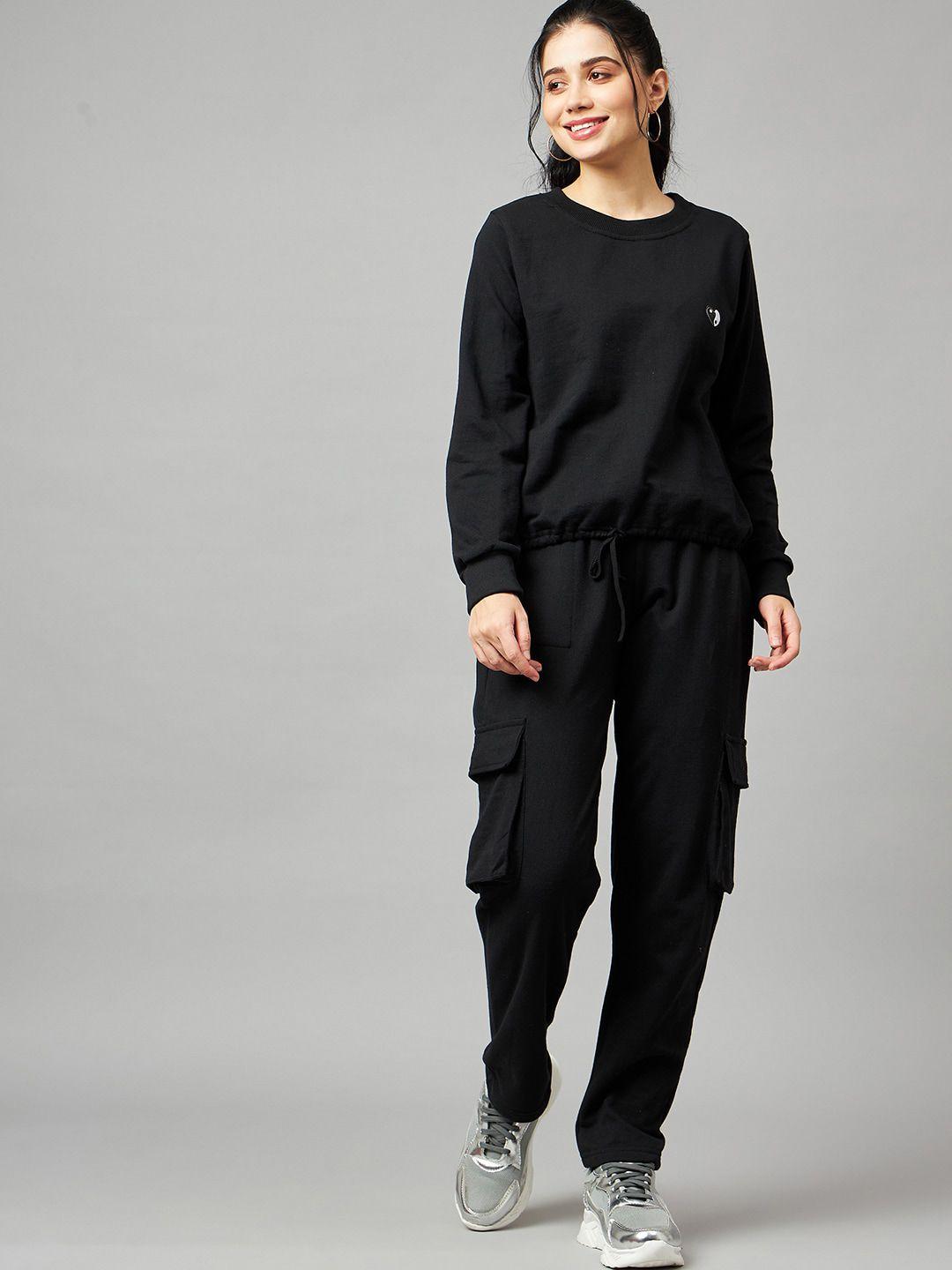 mast & harbour black pure cotton sweatshirt with trouser