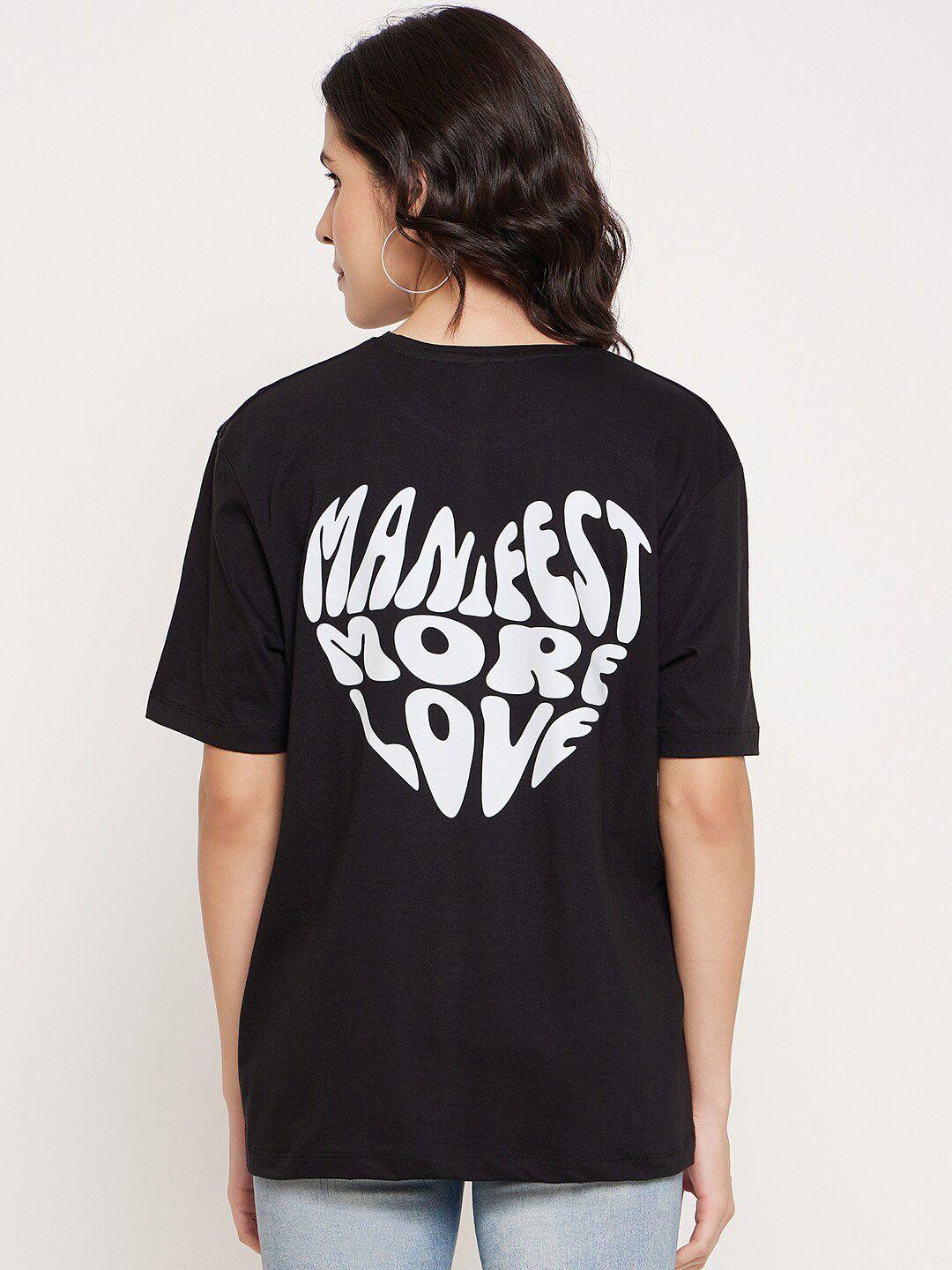 mast & harbour black typography  printed pure cotton oversized t-shirt