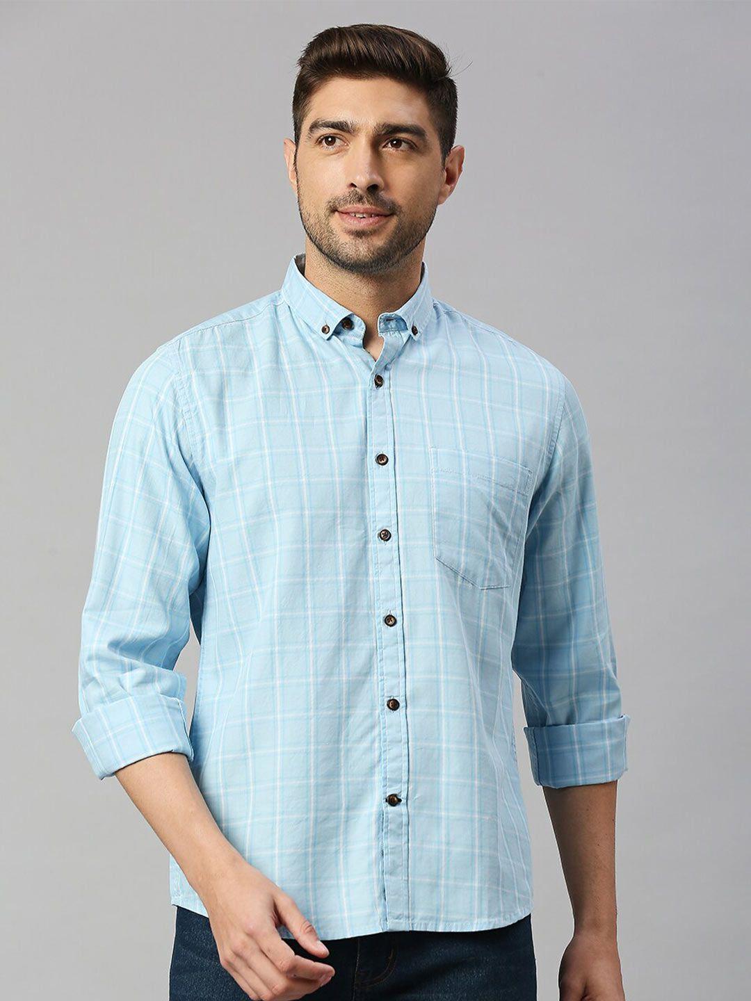 mast & harbour classic slim fit buffalo checked pure cotton casual shirt