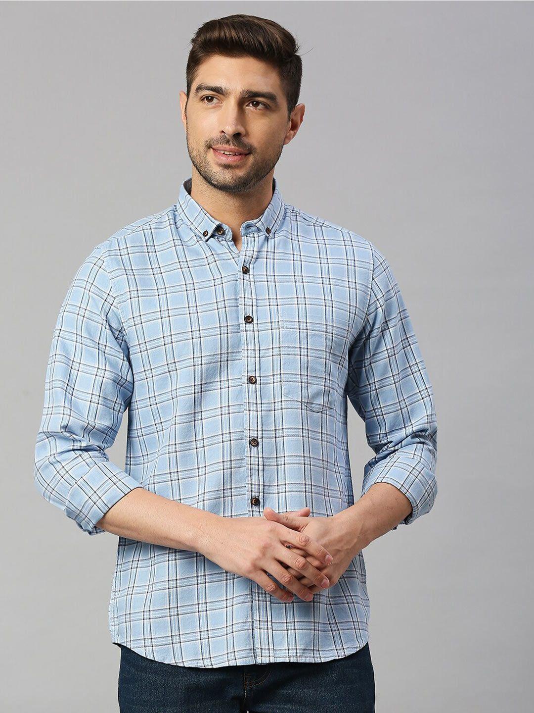 mast & harbour classic slim fit buffalo checked pure cotton casual shirt