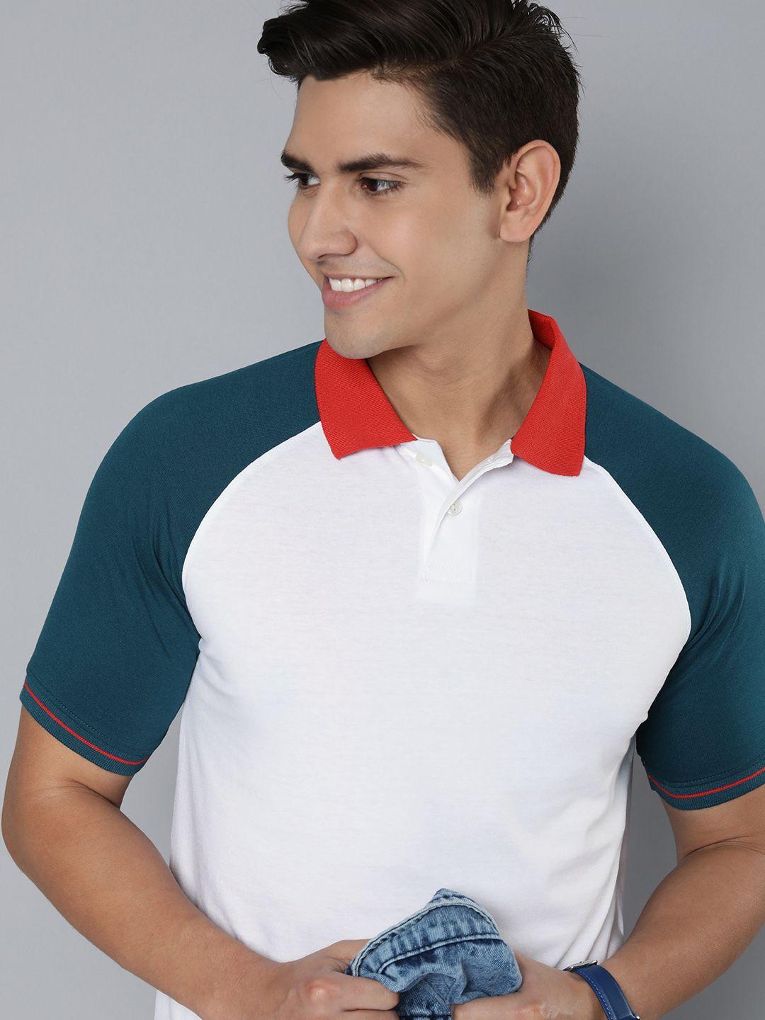 mast & harbour colourblocked polo collar casual t-shirt