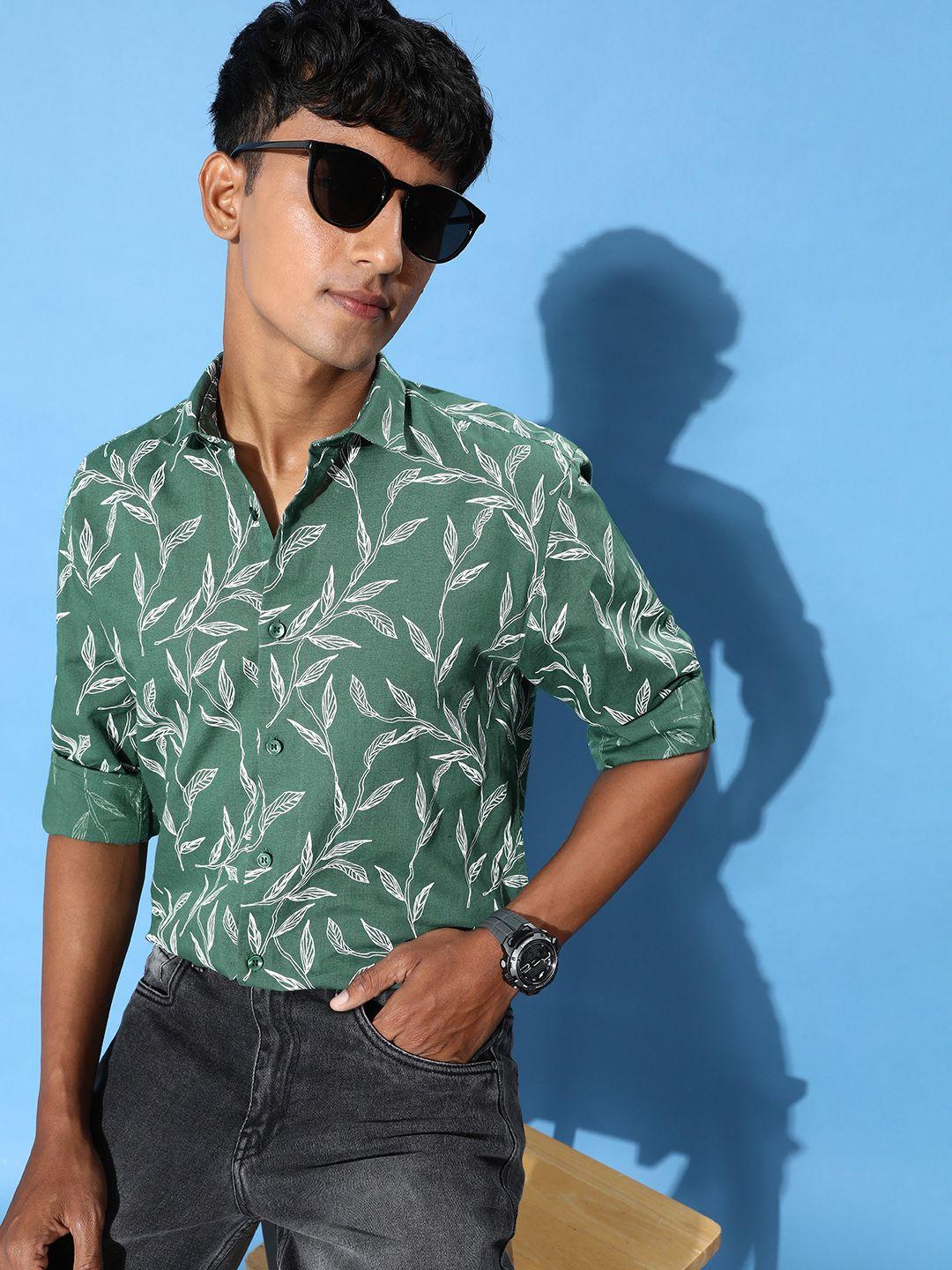 mast & harbour cotton linen tropical printed casual shirt