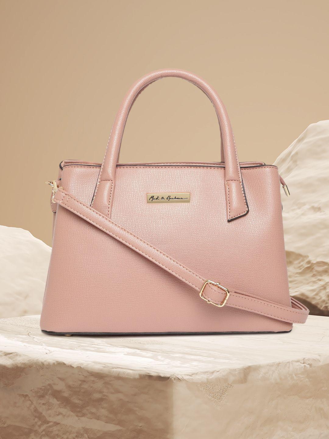 mast & harbour dusty pink solid handheld bag