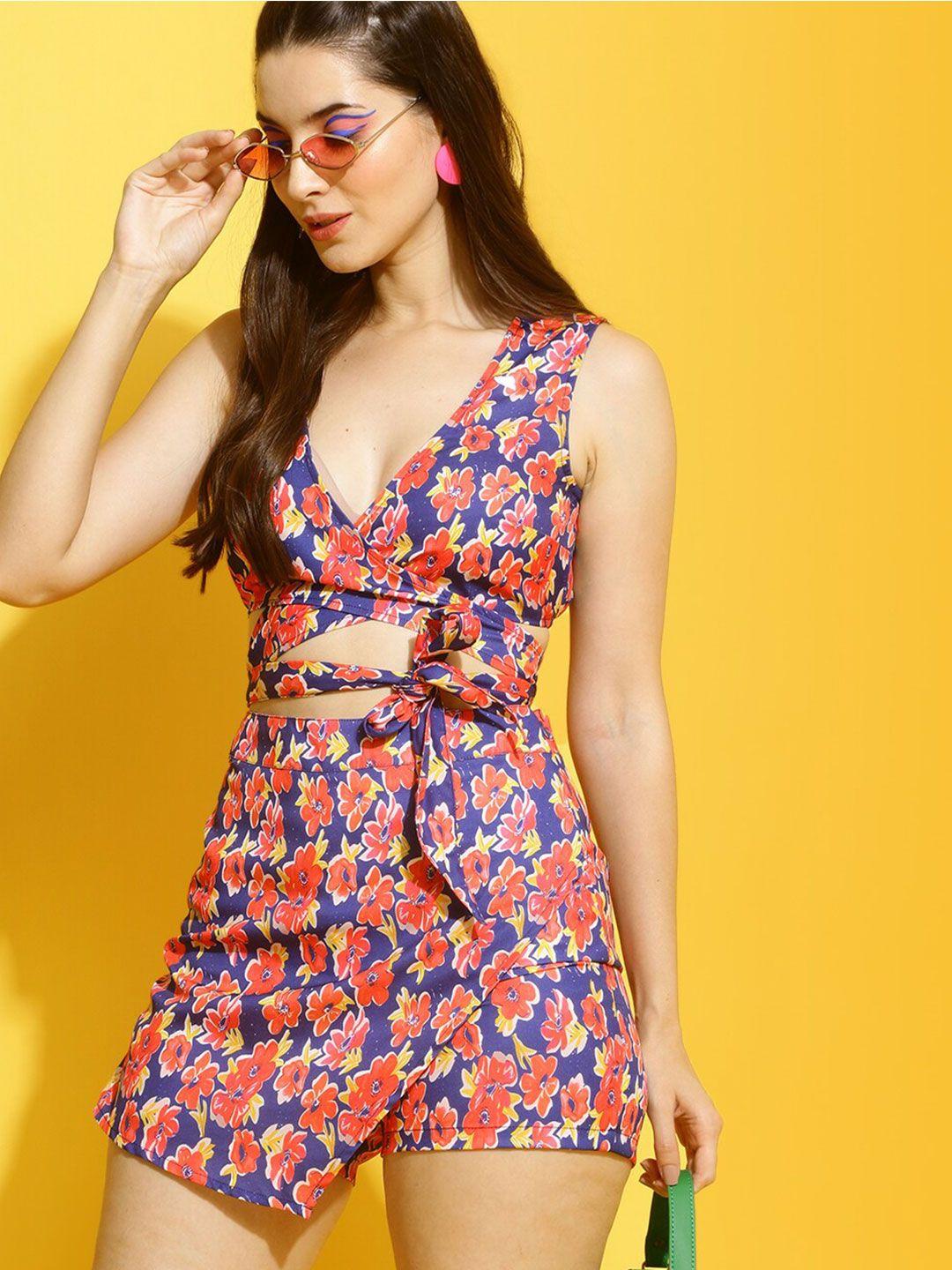 mast & harbour floral printed playsuit