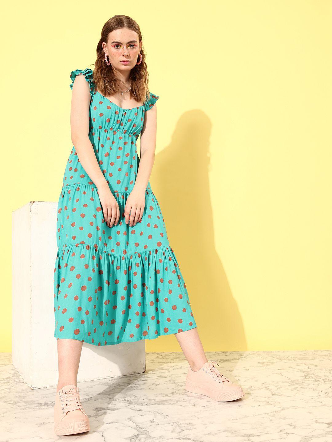 mast & harbour flutter sleeves fit & flare midi dress