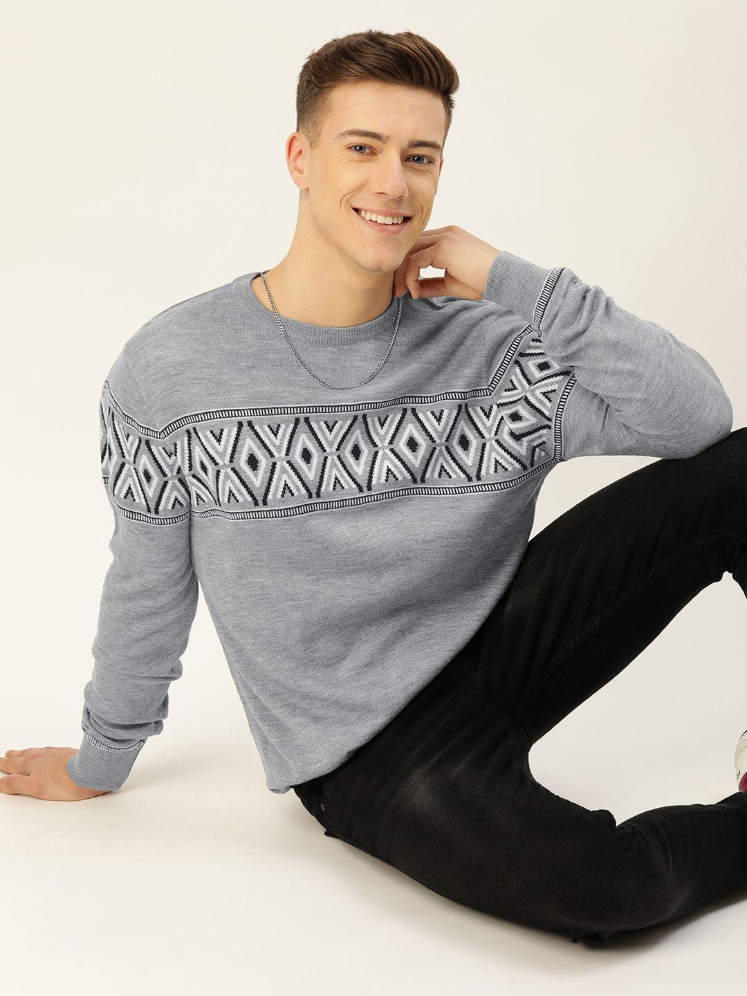 mast & harbour geometric printed pullover sweater