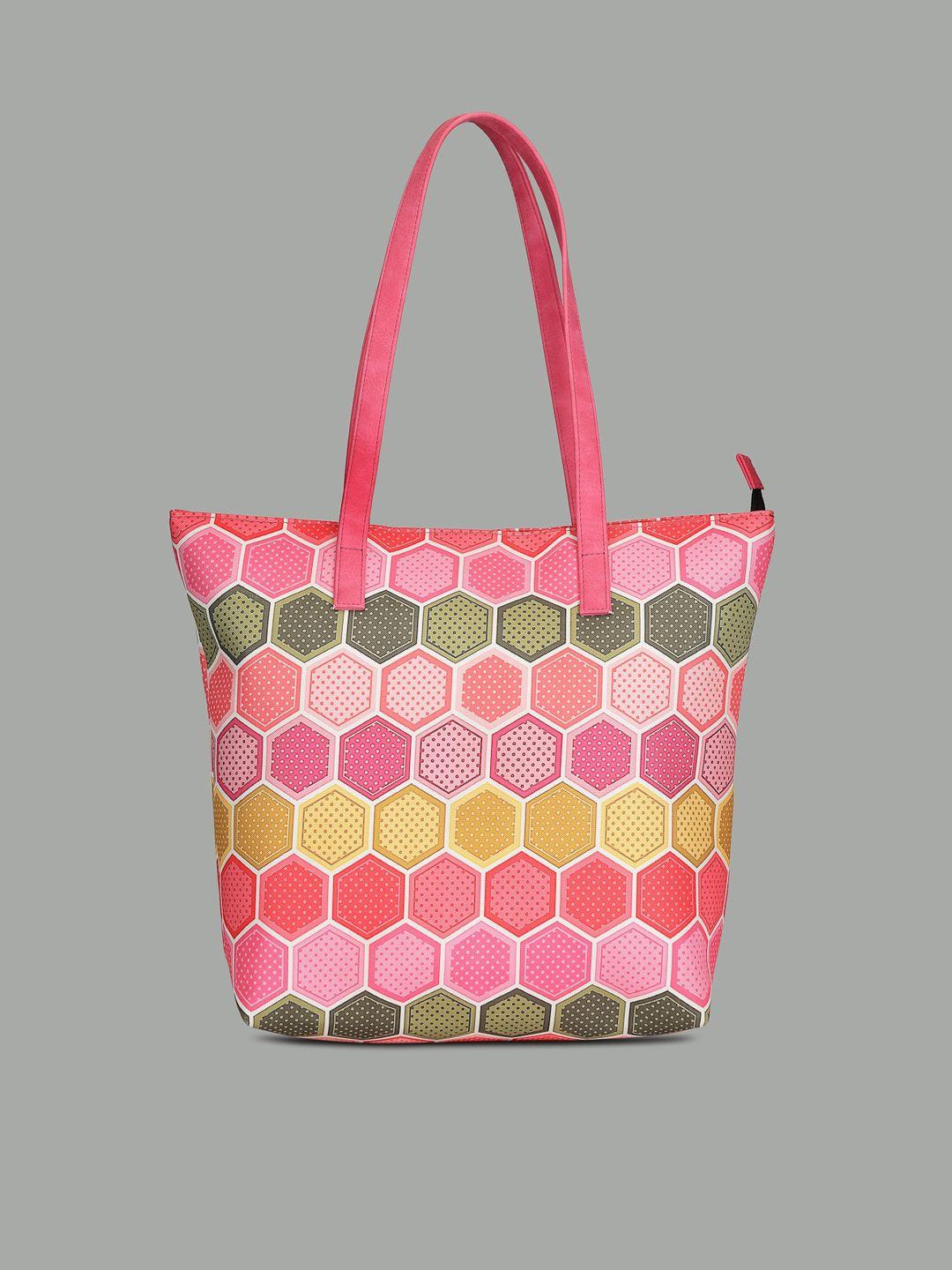 mast & harbour geometric printed structured tote bag
