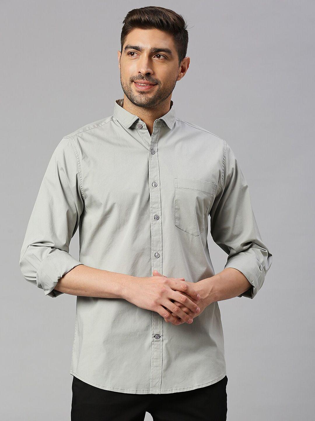 mast & harbour grey classic slim fit opaque casual shirt