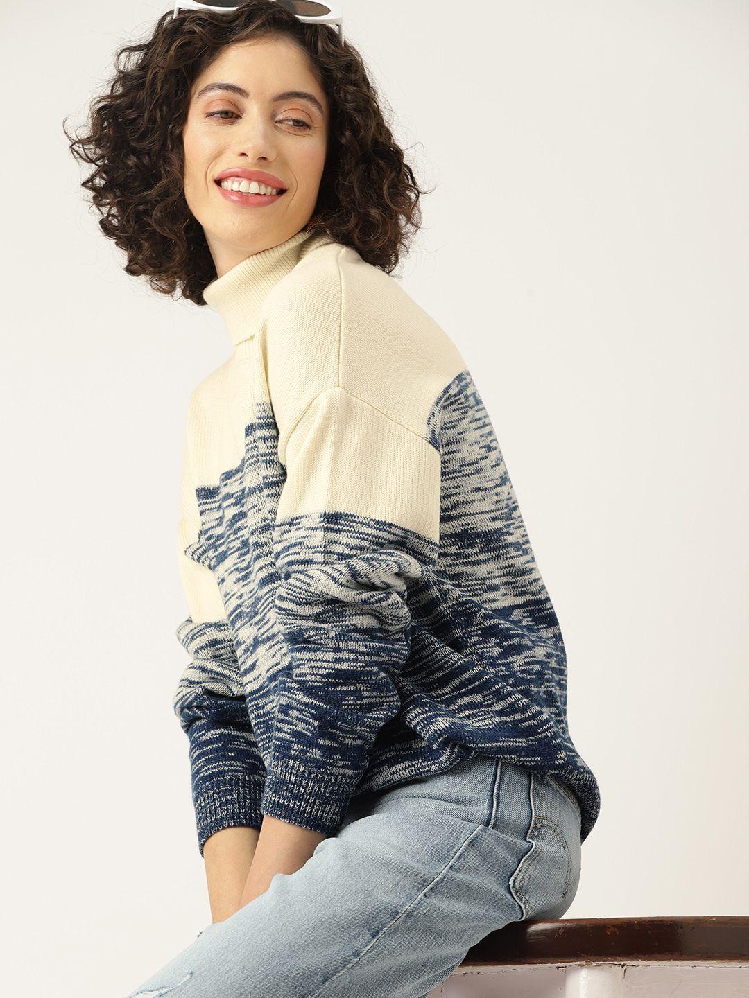 mast & harbour high-neck colourblocked pullover