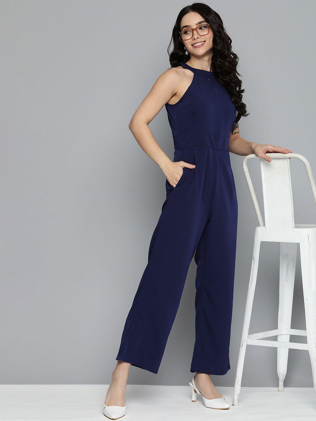 mast & harbour keyhole neck sleeveless basic jumpsuit