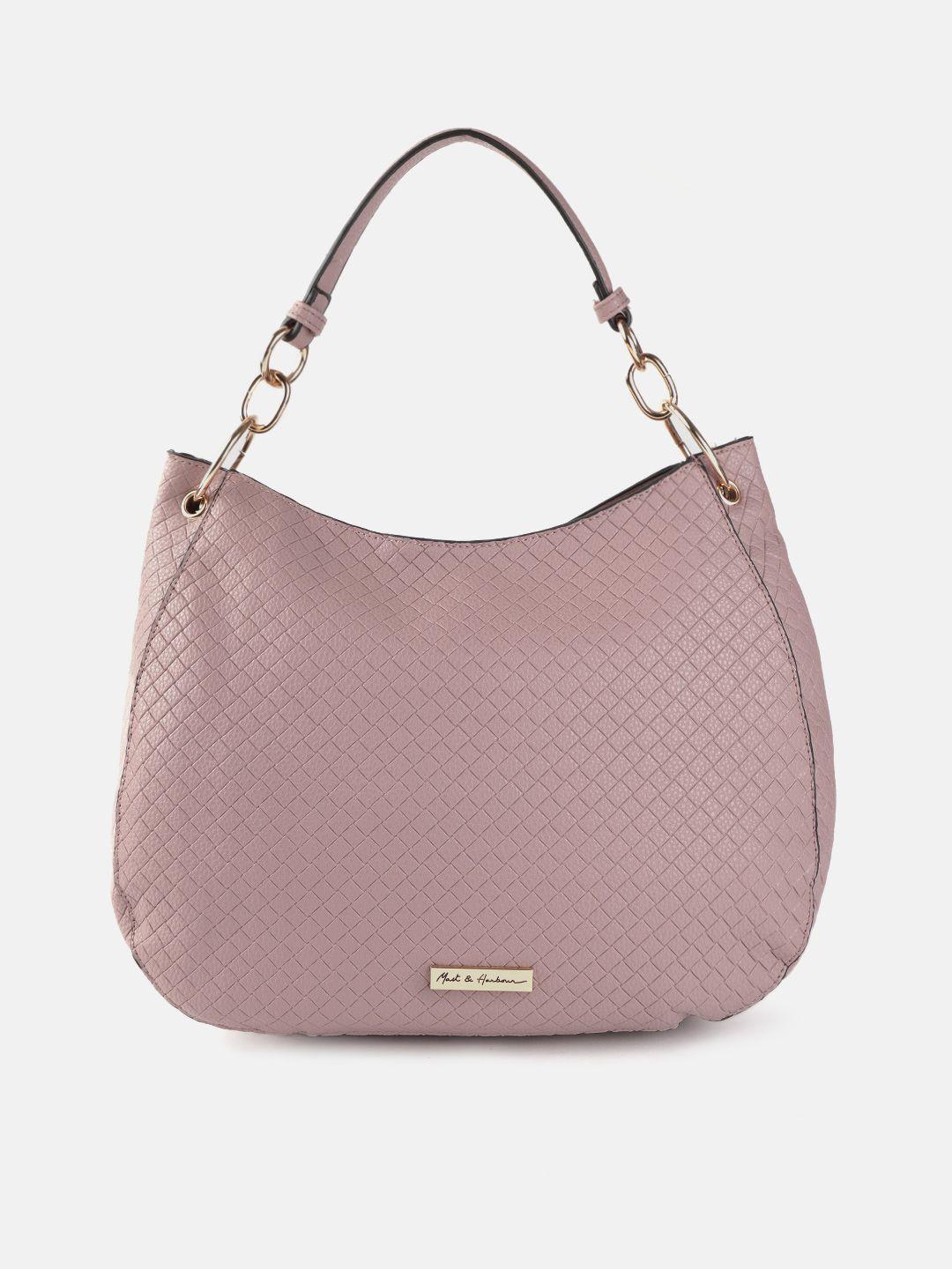 mast & harbour mauve textured hobo bag