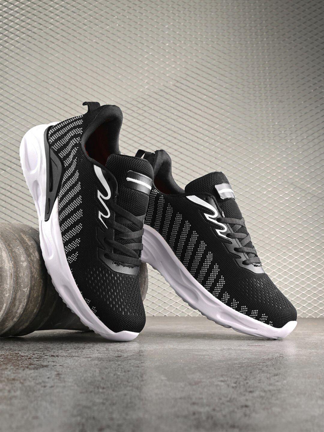 mast & harbour men black & white ortholite & lightweight mesh running shoes