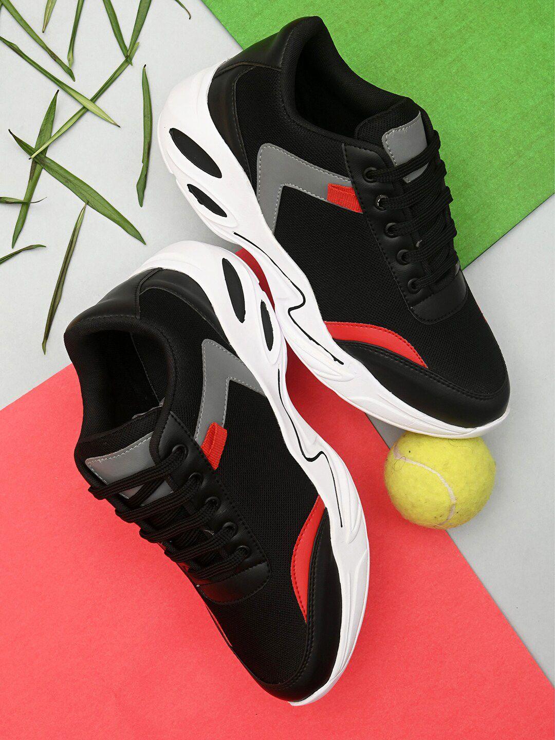 mast & harbour men black colourblocked sneakers