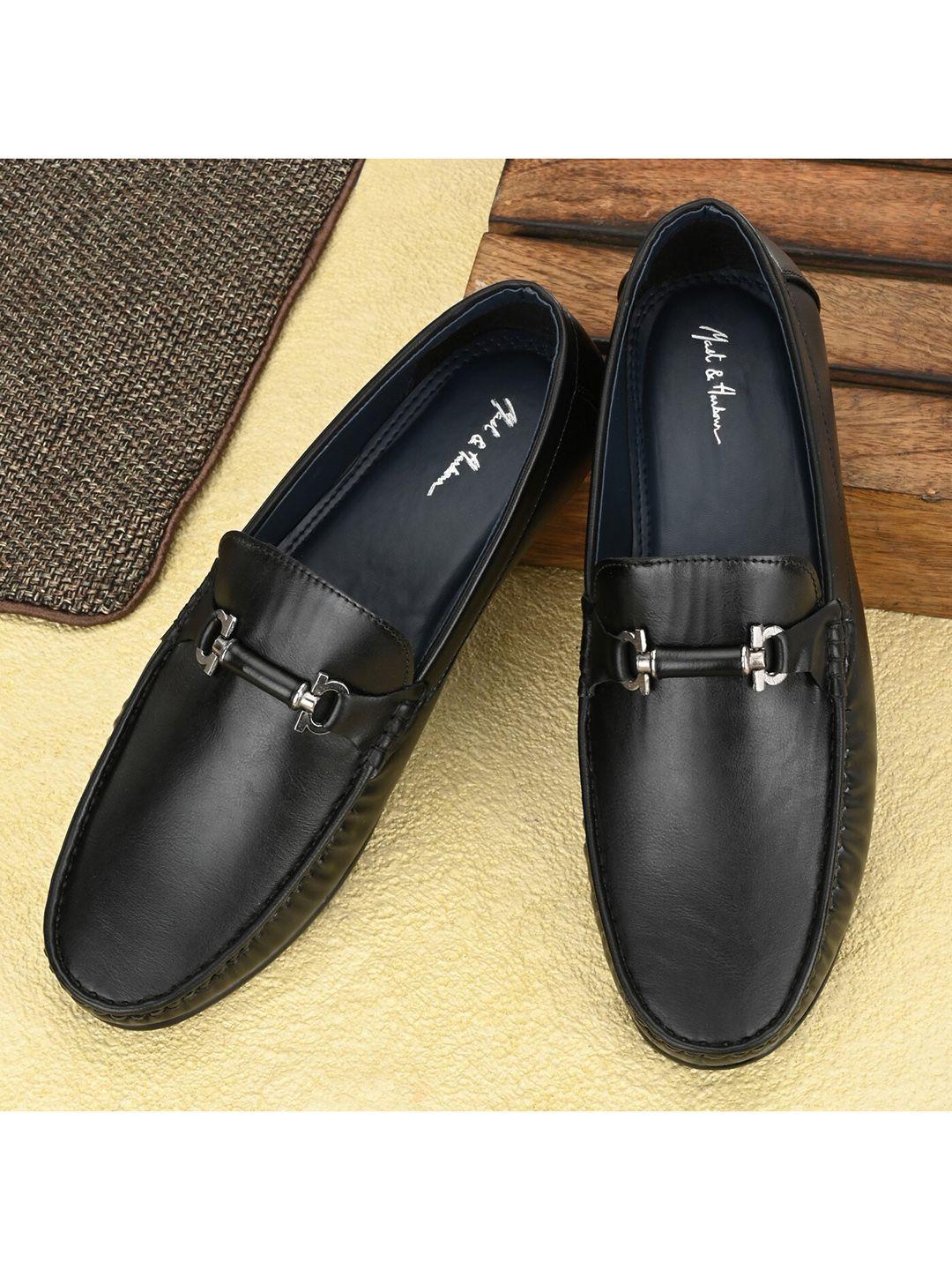 mast & harbour men black driving shoes